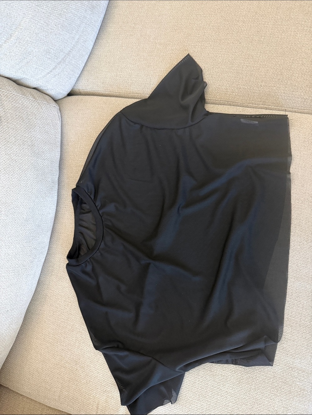 Black Short Sleeve Tee Sheer Boxy